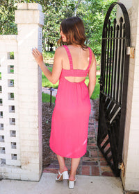 Always Here Midi Dress - Fuchsia Dresses MerciGrace Boutique.