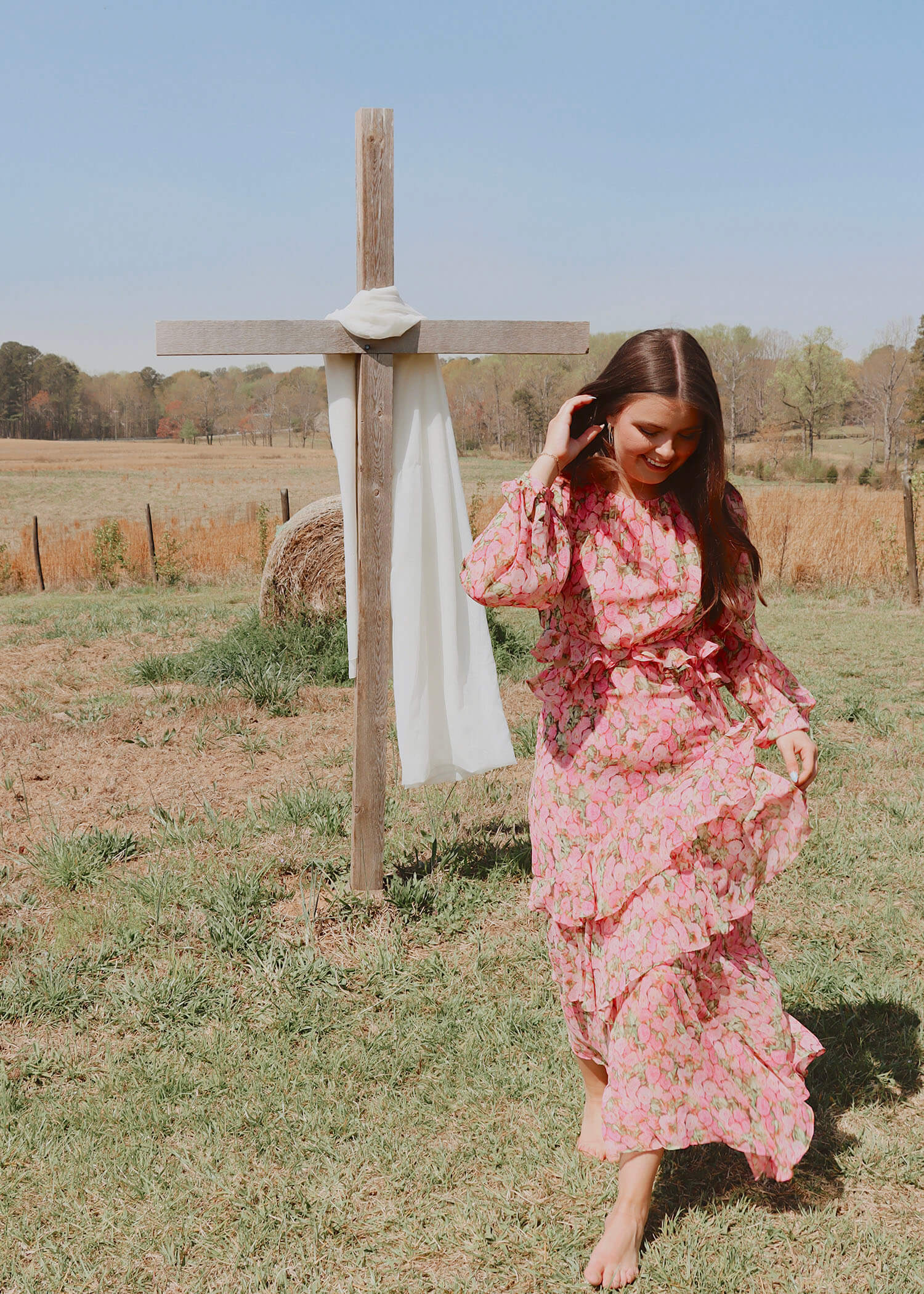 Flora Maxi Dress - Pink/Multi