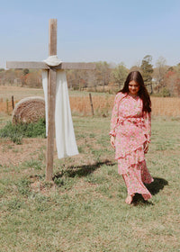 Flora Maxi Dress - Pink/Multi