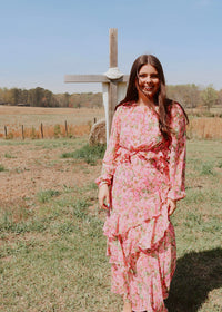 Flora Maxi Dress - Pink/Multi