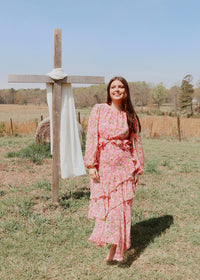 Flora Maxi Dress - Pink/Multi