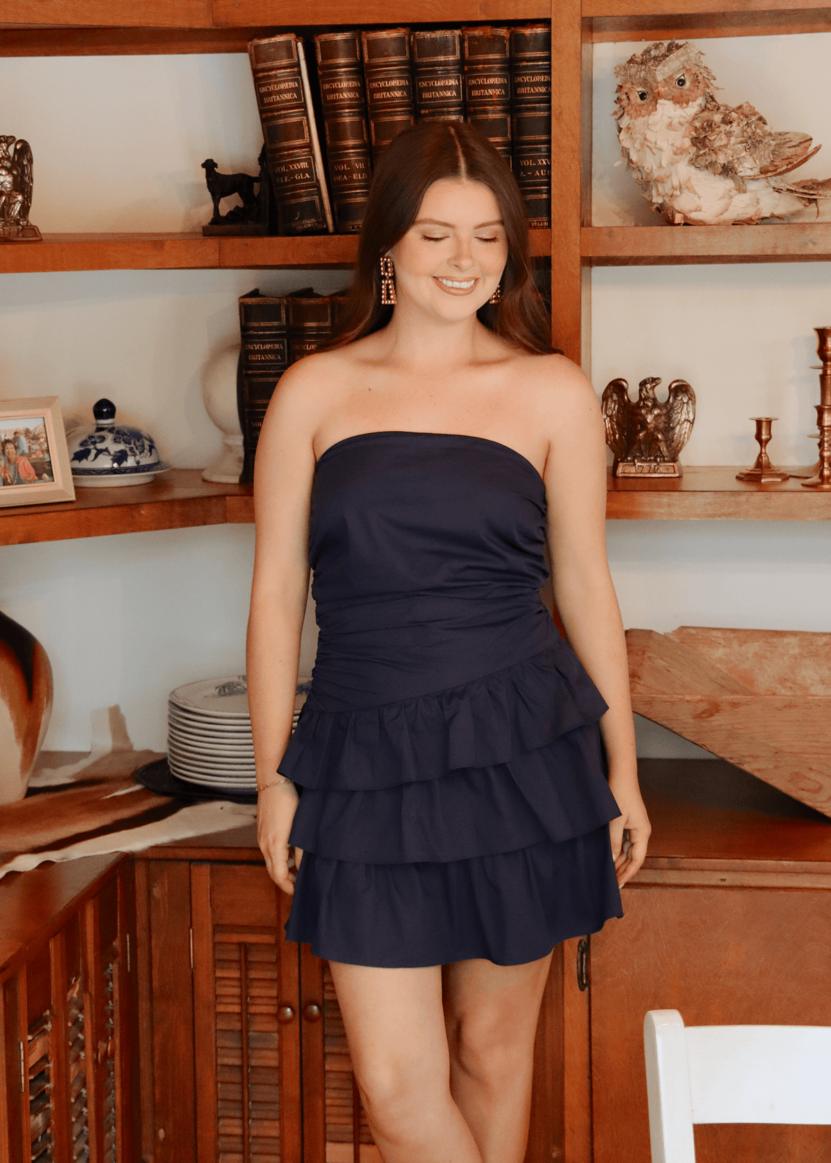 All About It Ruffle Mini Dress - Navy