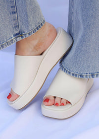 See You Whenever Wedges - Bone Shoe MerciGrace Boutique.