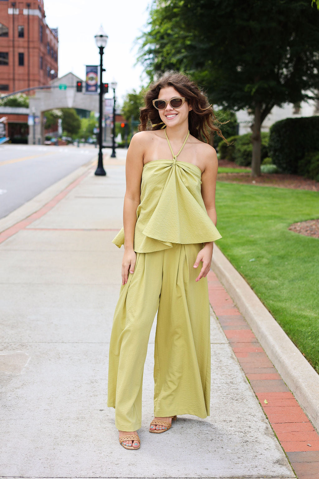 Palm Coast Linen Pants - Avocado