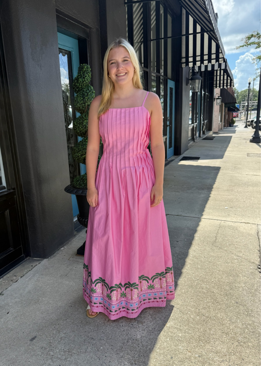 Pink Palms Maxi Dress