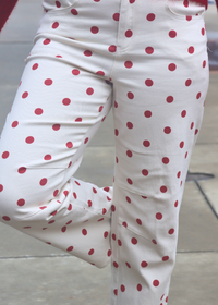 Rosie Polka Dot Barrel Pants - Red