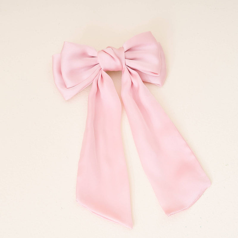 Satin Hair Bow- Blush