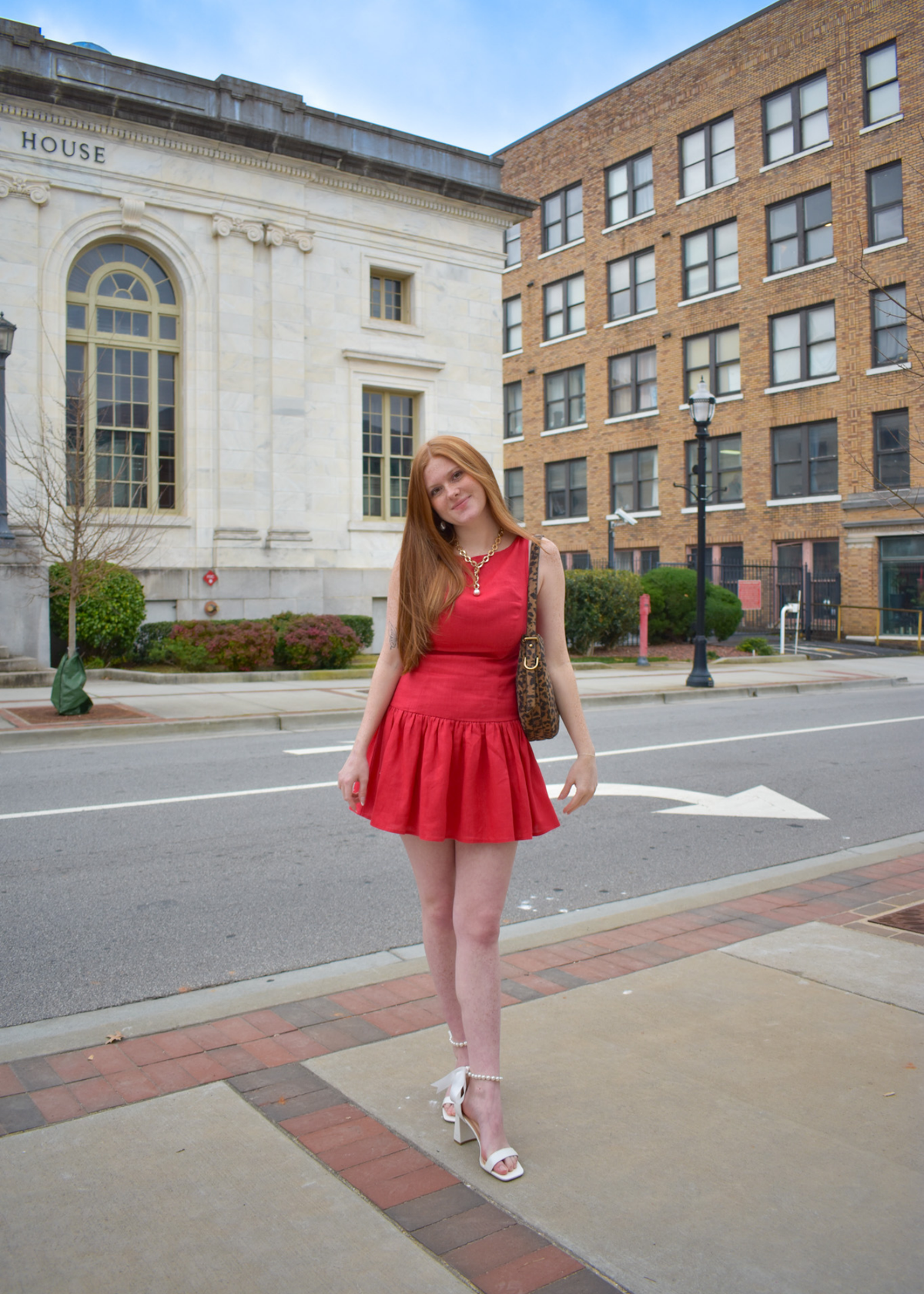 Madelyn Linen Dress - Red