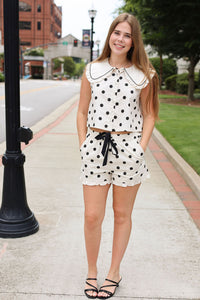 Andie Dot Shorts - Cream/Black