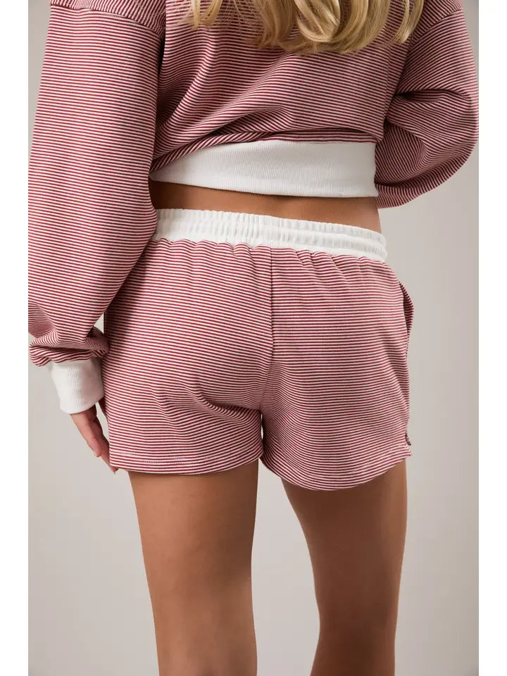 Cupid Stripe Shorts - Red Stripe