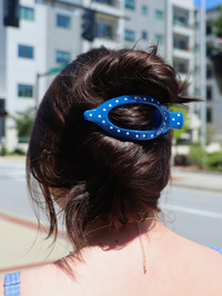 Lay Down 2.0 Claw Clip - Polka Dot/Royal Blue