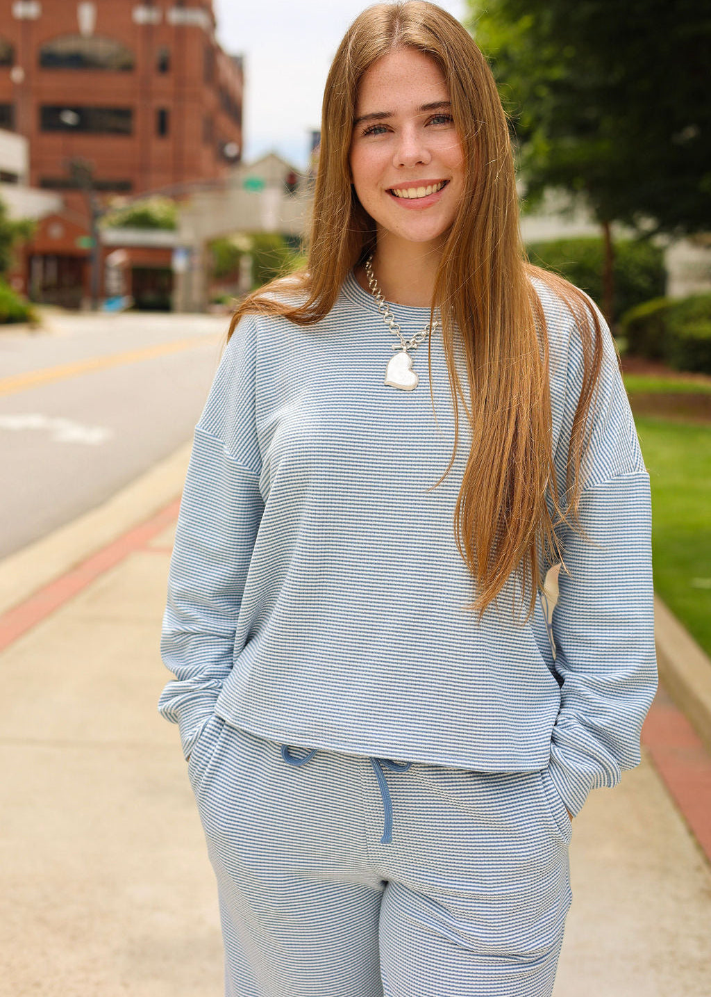Coastal Calm Lounge Top - Steel Blue