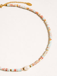 Boho Beaded Pearl Necklace - Multi