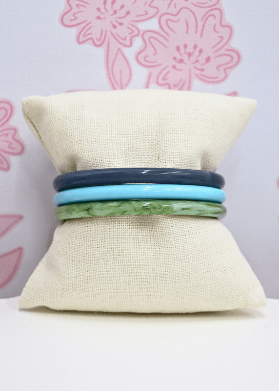 3 Row Resin Stackable Bracelet - Blue Multi - MerciGrace BoutiqueNecklace