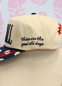 All-American Baseball Hat - Cream/Multi