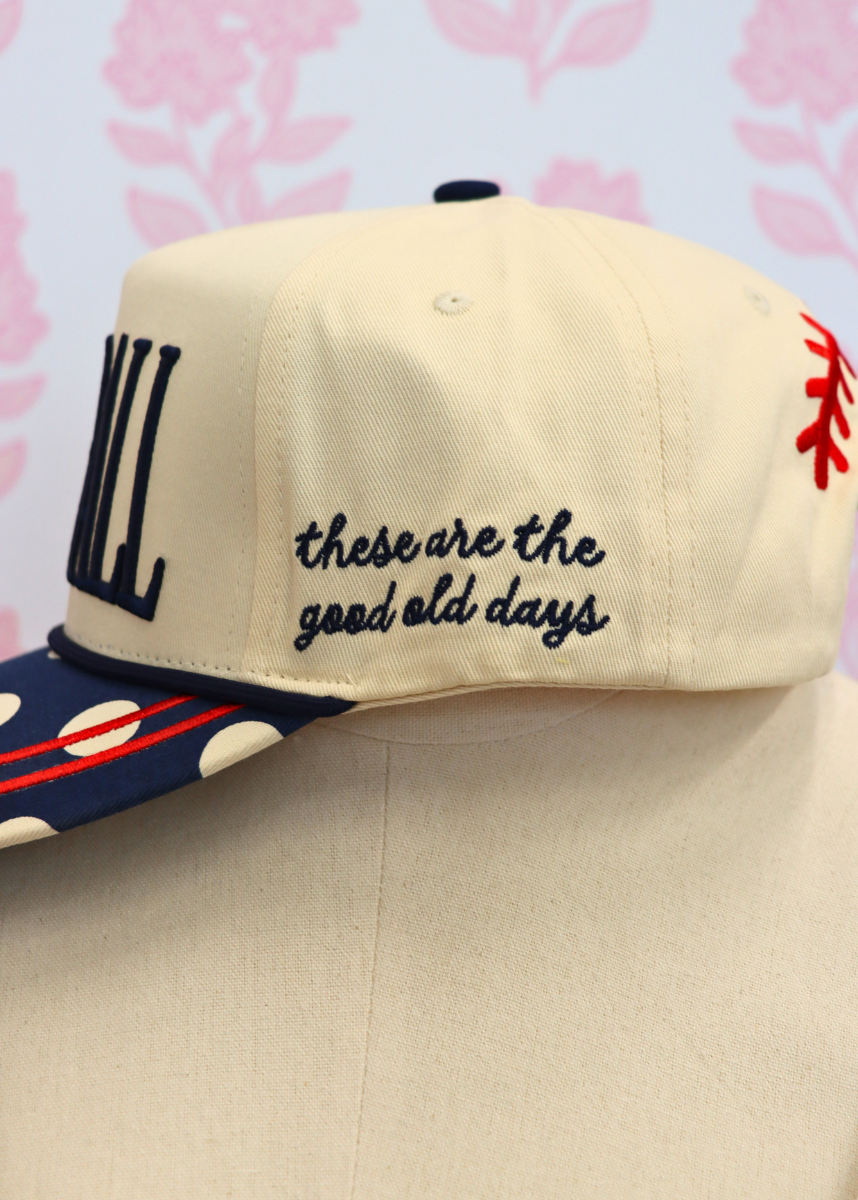 All-American Baseball Hat - Cream/Multi