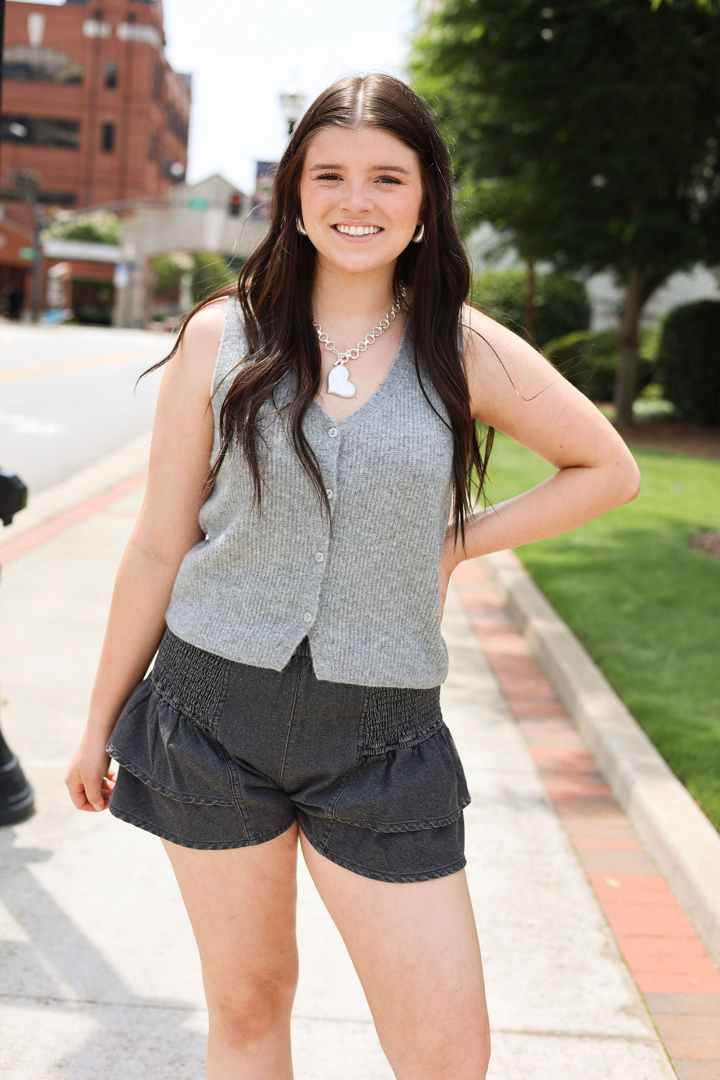 Bryce Sweater Vest- Medium Heather Grey