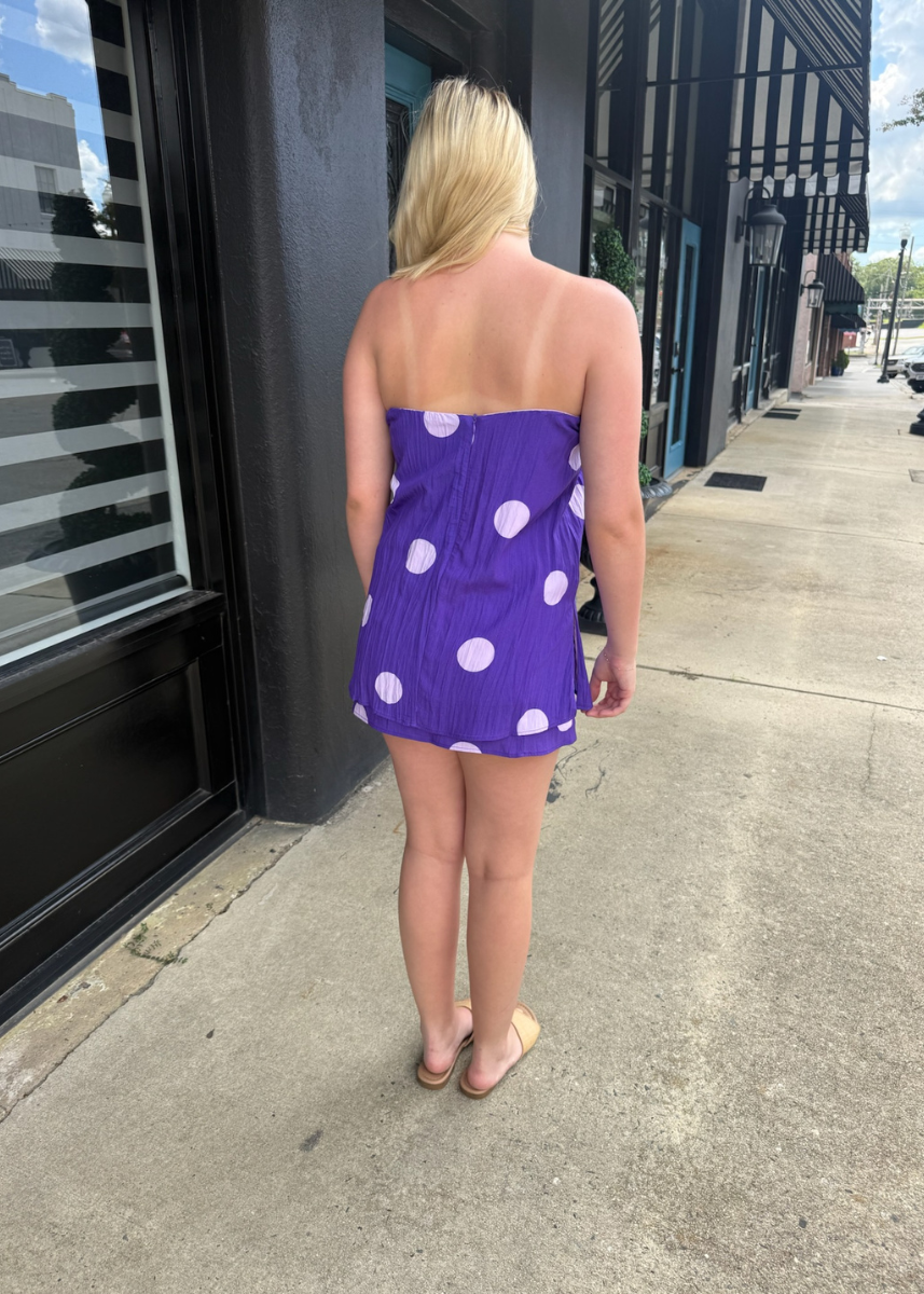 Purple Reign Polka Dot Top