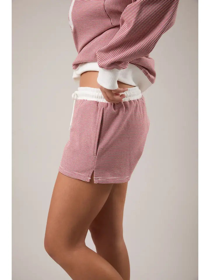 Cupid Stripe Shorts - Red Stripe