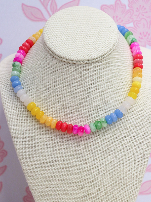 Beads Color Semi Stone Necklace - Lt. Multi