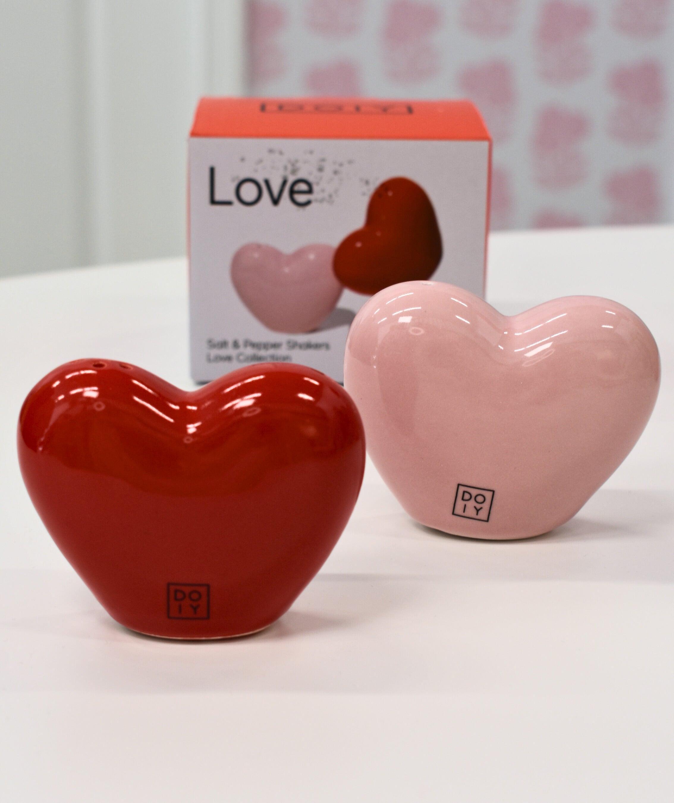 Love Salt & Pepper Shakers - Pink/Red