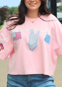 American Summer Clothesline Boxy T-Shirt