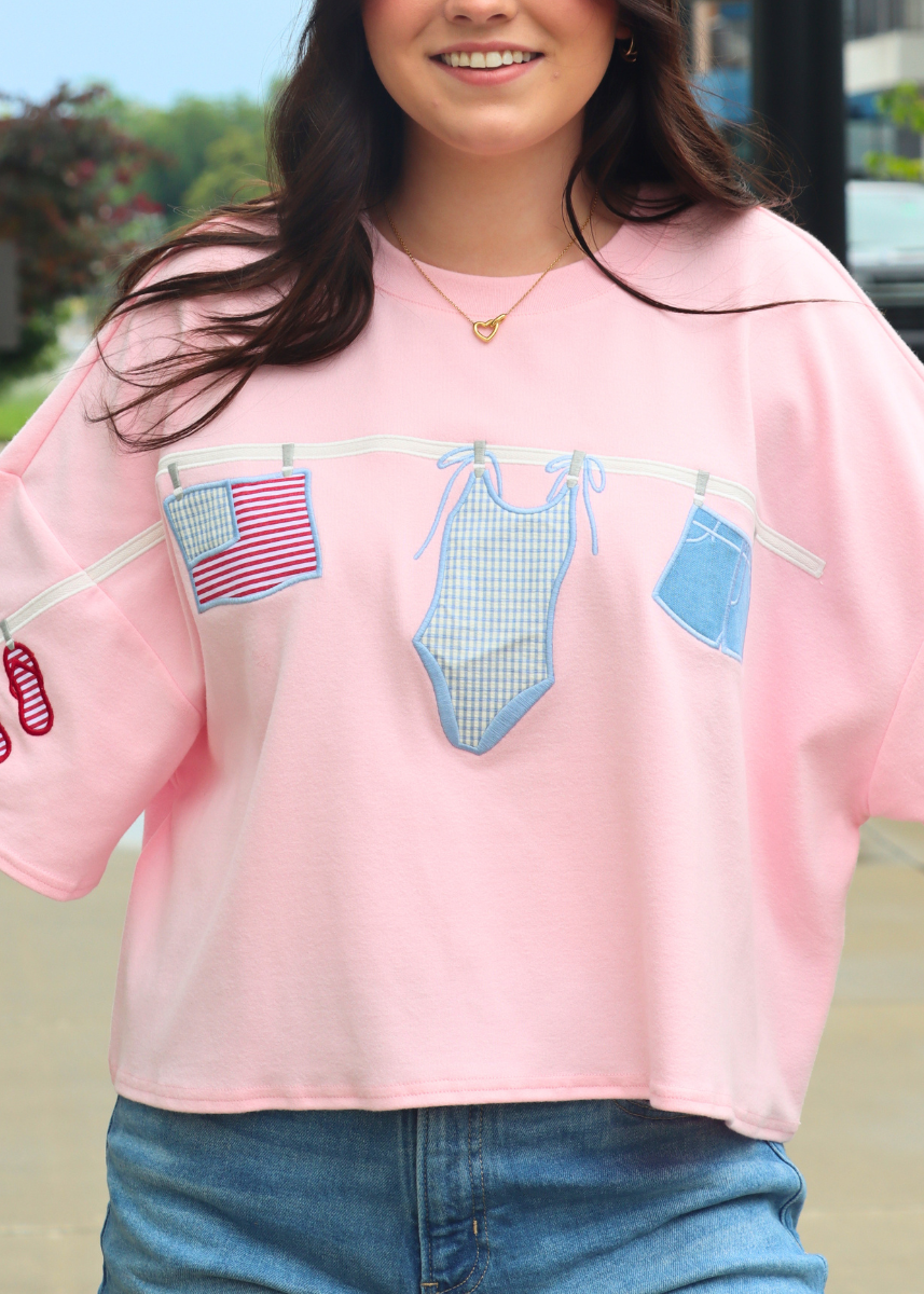 American Summer Clothesline Boxy T-Shirt