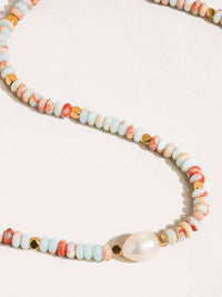 Boho Beaded Pearl Necklace - Multi