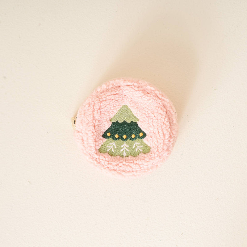 Circle Teddy Pouch-Christmas Tree