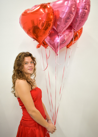 Strapless Drop Waist Denim Dress - Red