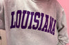 Louisiana & Tigers Reversible Mockneck Sweatshirt - H. Grey/Purple