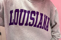 Louisiana & Tigers Reversible Mockneck Sweatshirt - H. Grey/Purple
