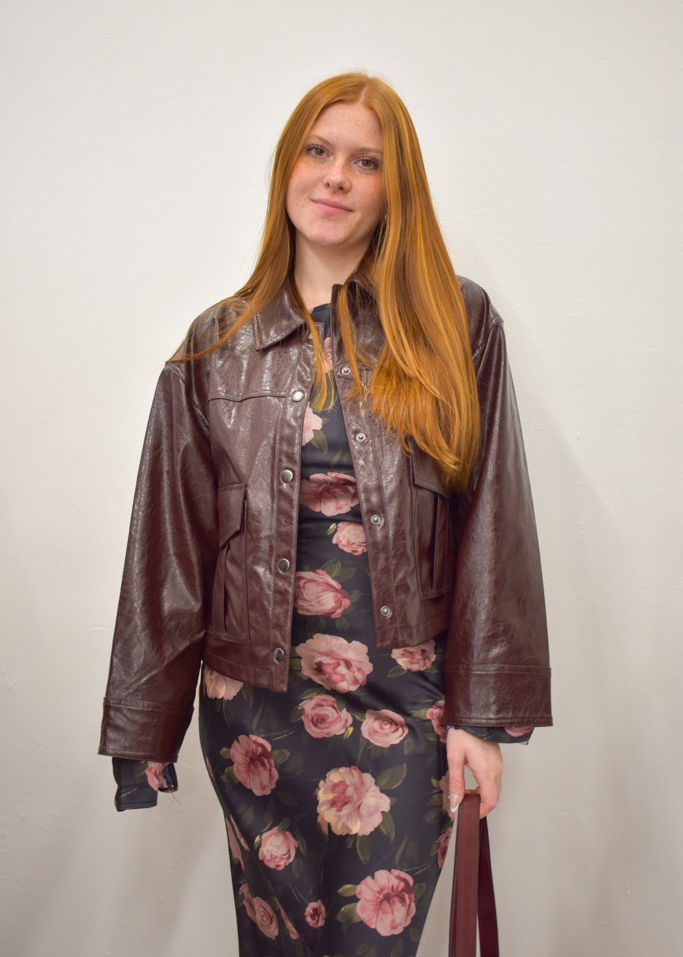 Georgie Floral Dress - Black/Mauve