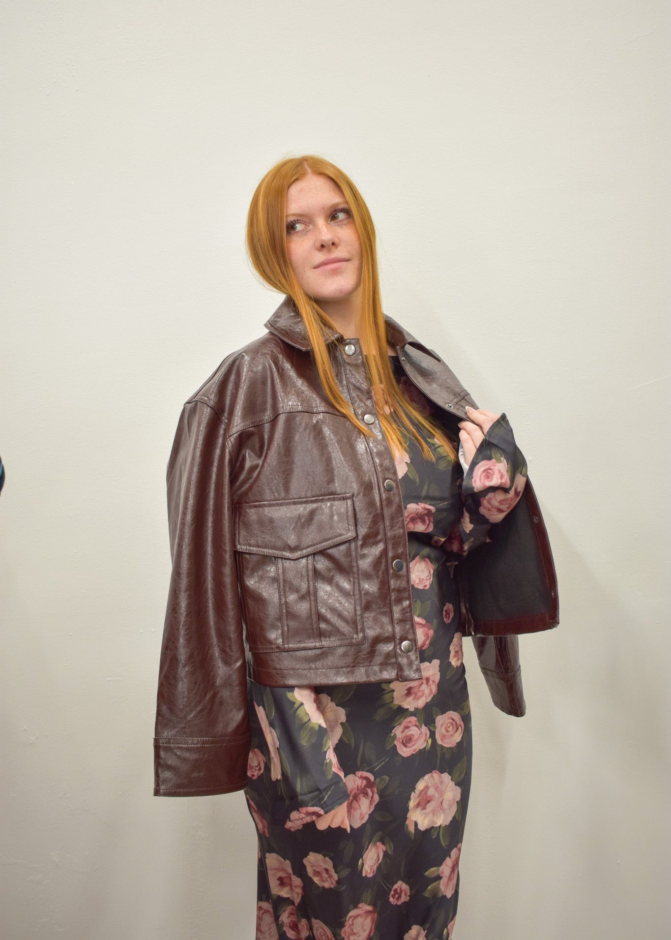 Georgie Floral Dress - Black/Mauve