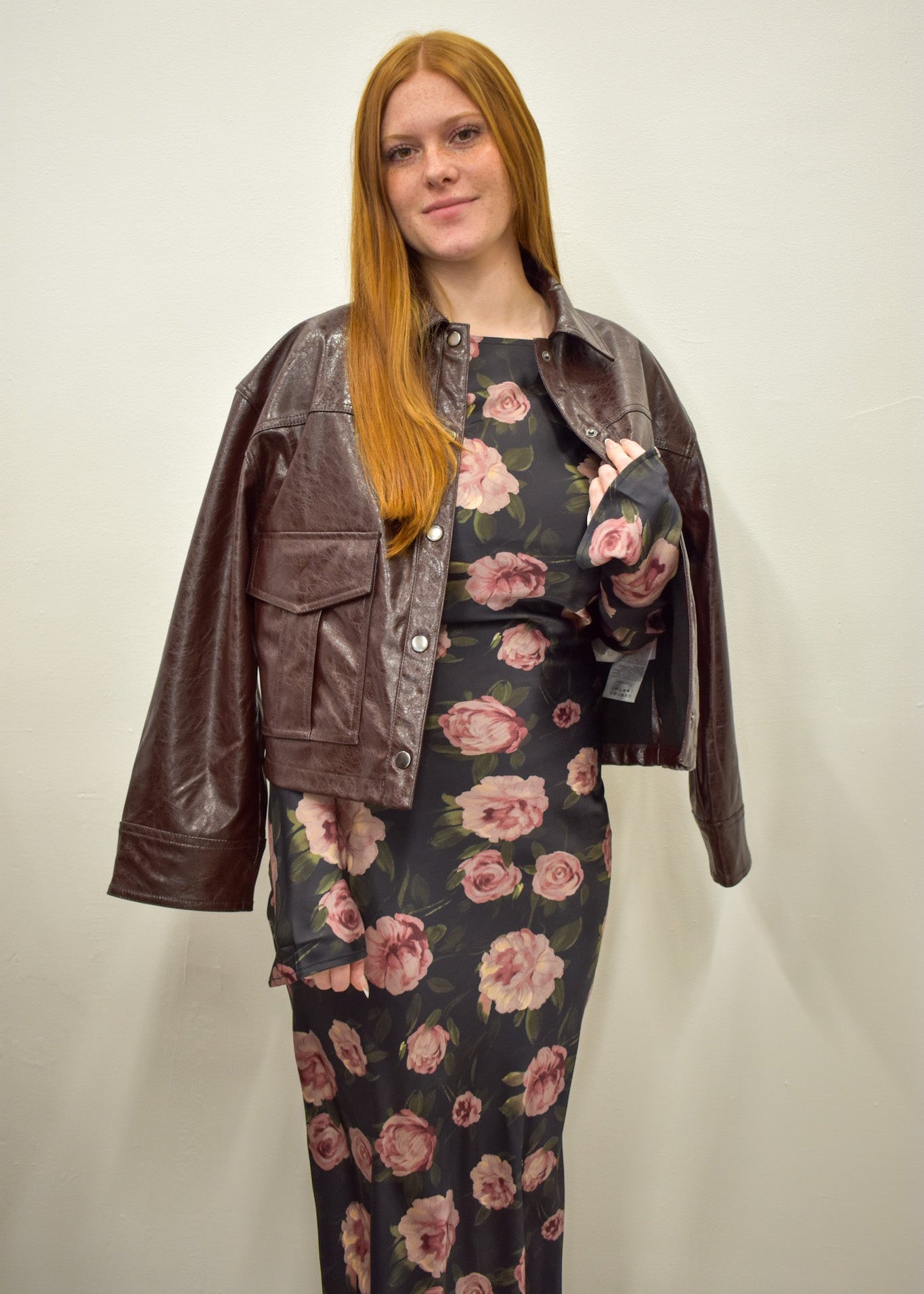 Georgie Floral Dress - Black/Mauve