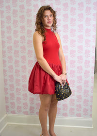 Rita Bubble Dress - Crimson Red