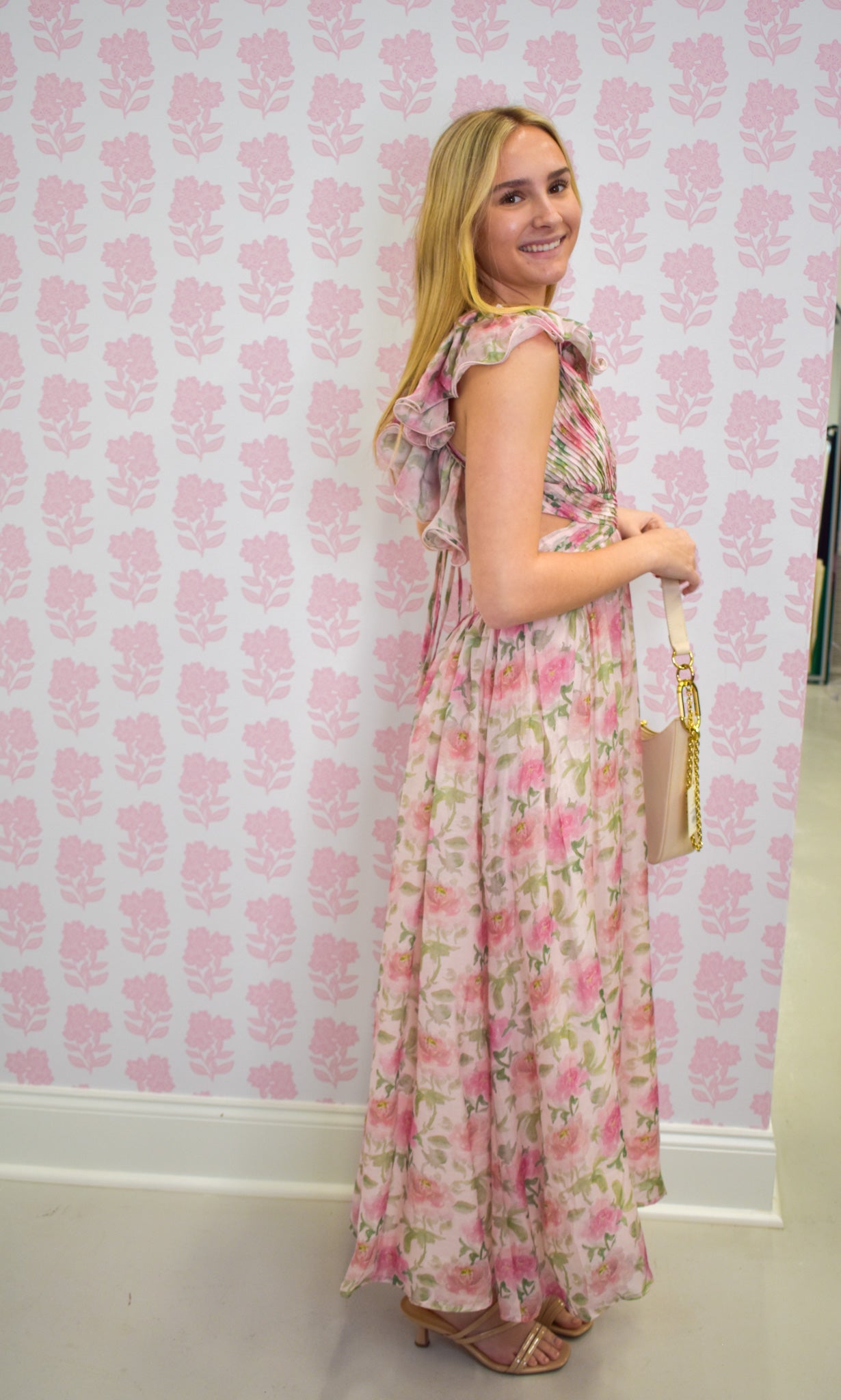 Jillian Floral Dress- Pink/Multi