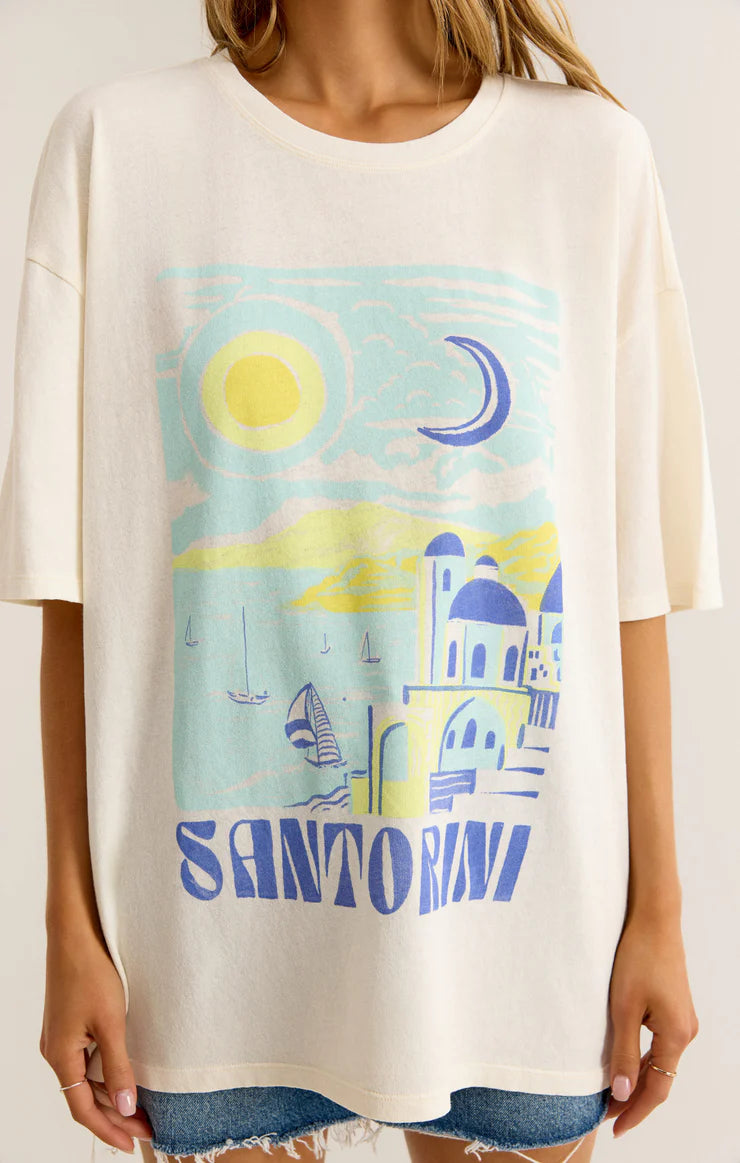 Santorini Socal Tee- Sea Salt.