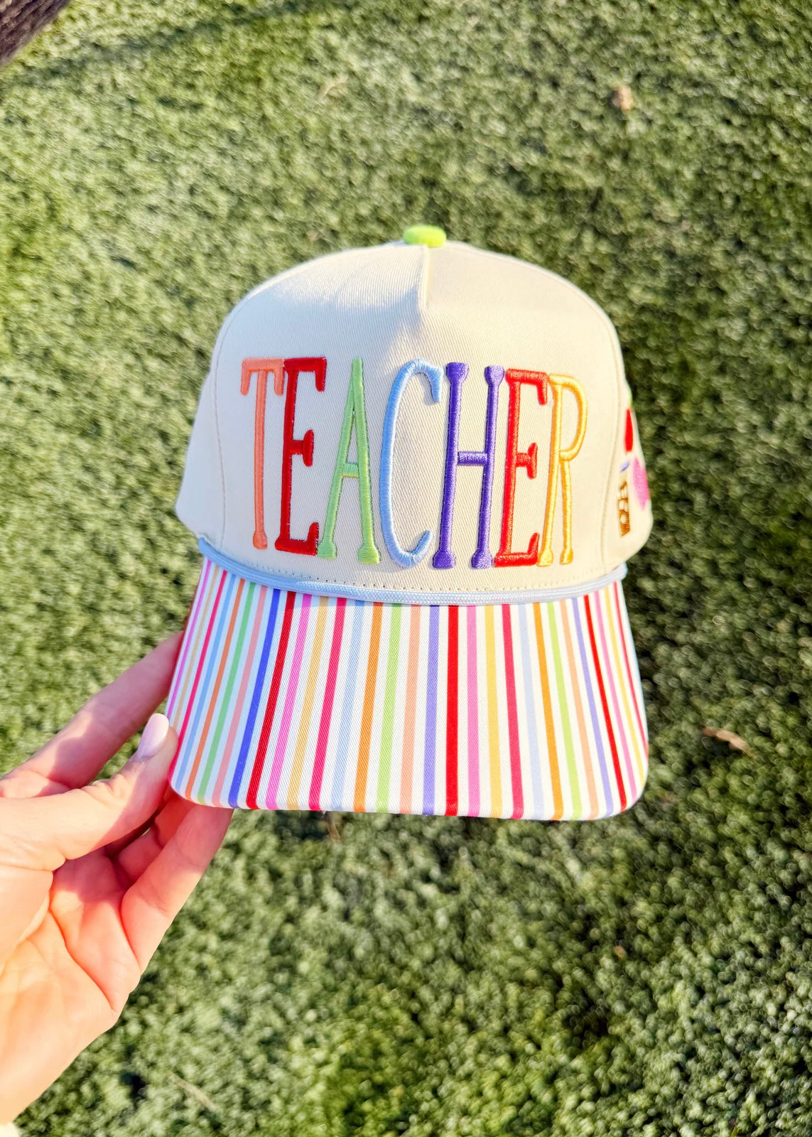 PREORDER - Teacher Hat - Cream/Multi
