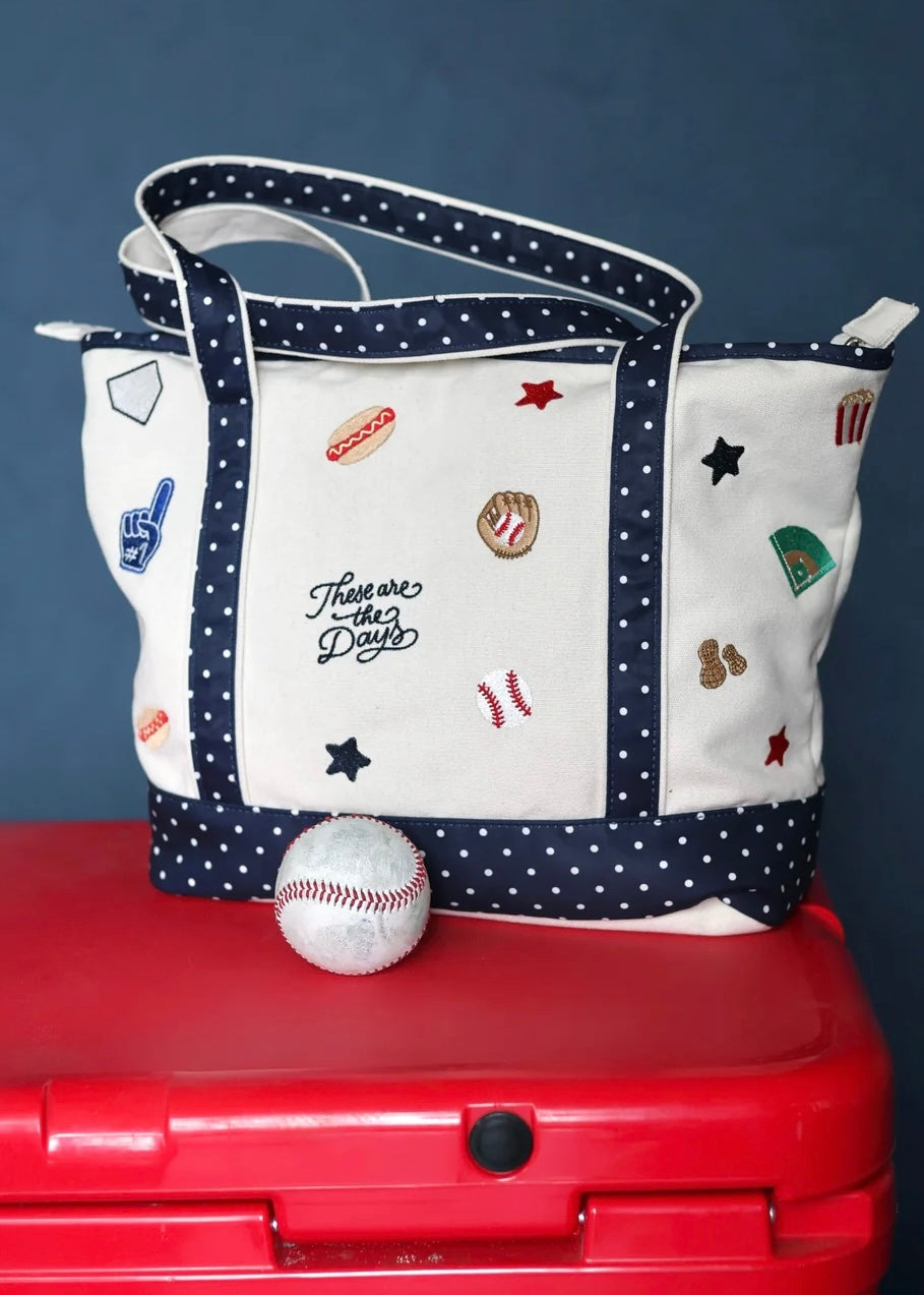 Ballpark Large Tote - Navy/Multi