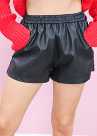 It's Whatever Leather Shorts - Black