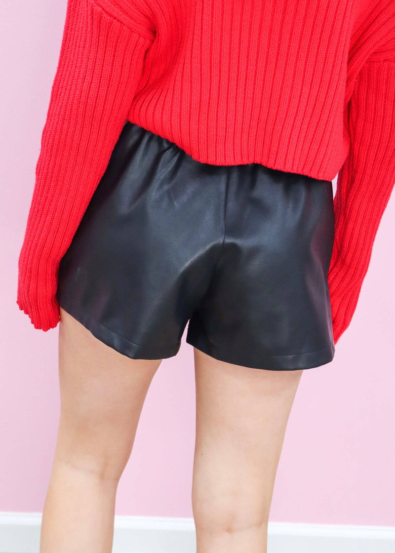 It's Whatever Leather Shorts - Black