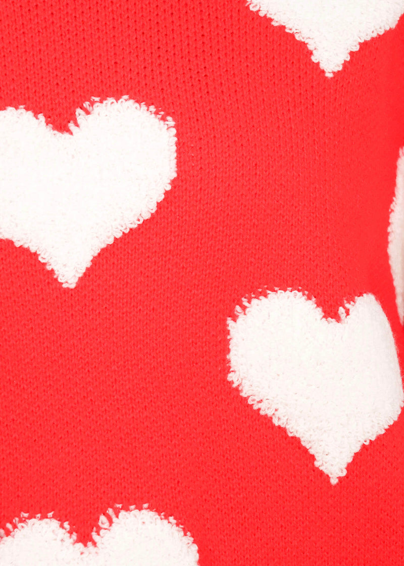 Love You More Sweater - Red/White