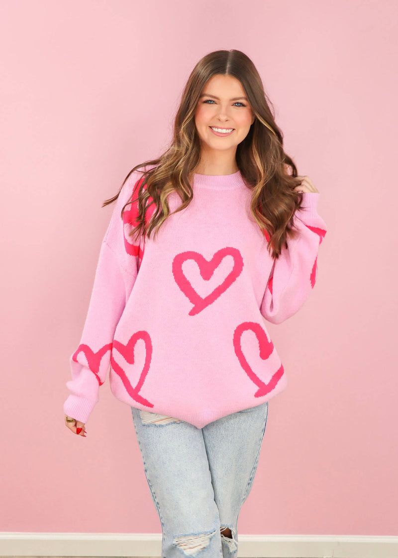I Love You Sweater - Pink