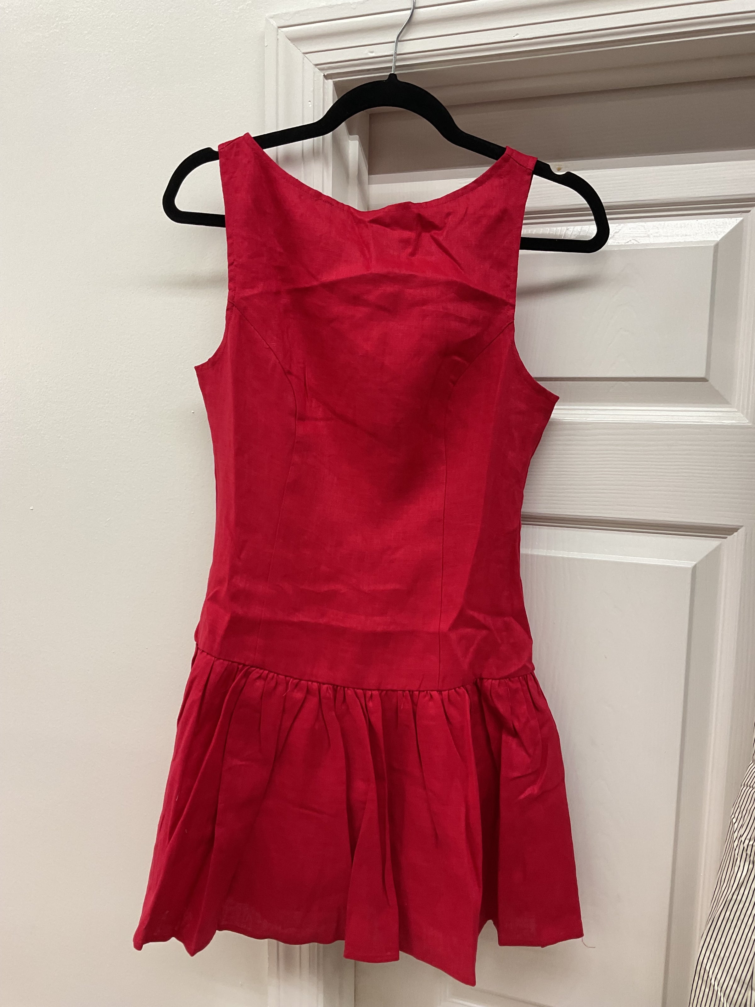 Madelyn Linen Dress - Red