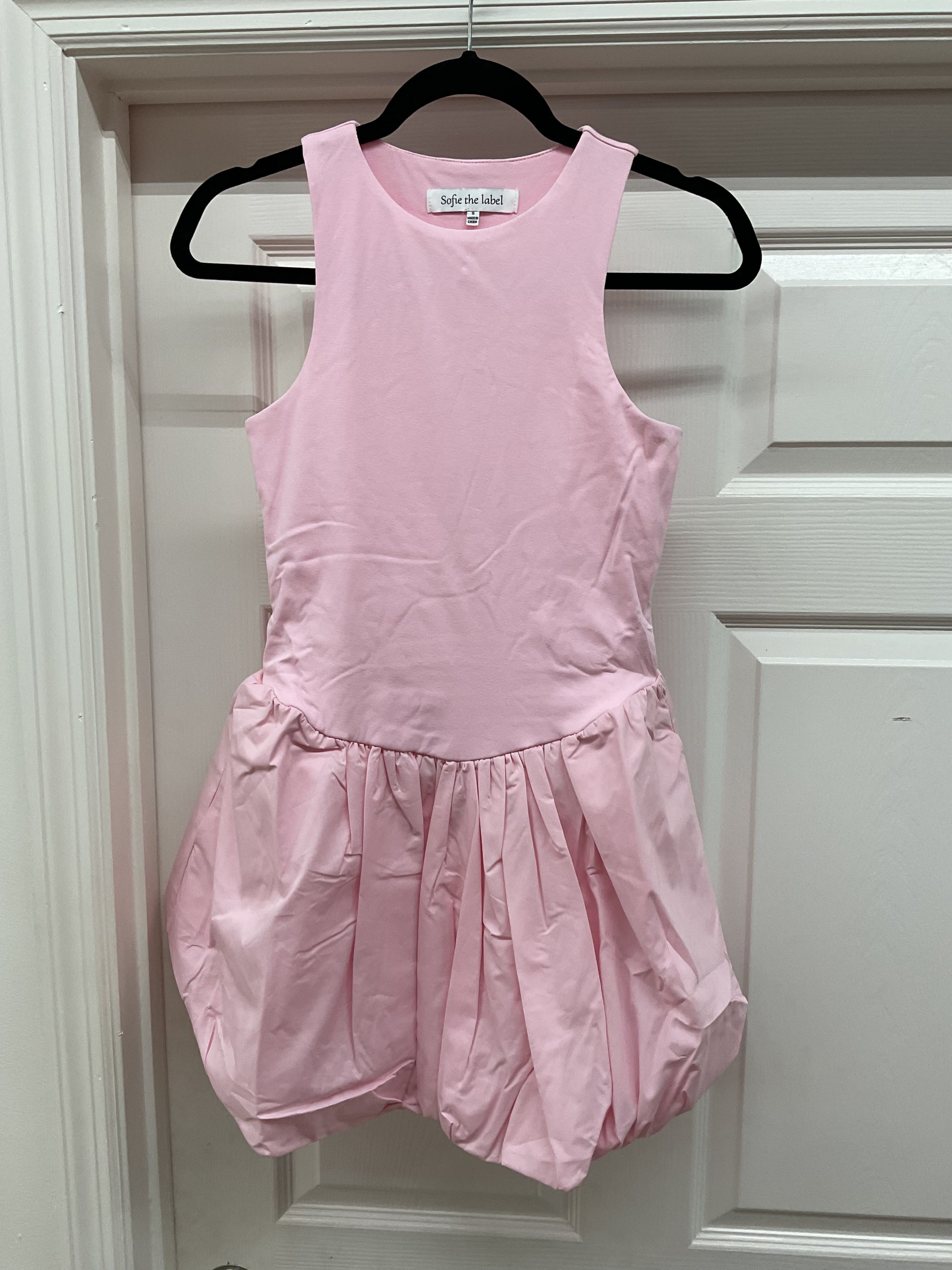 Hayden Bubble Hem Dress -Pink