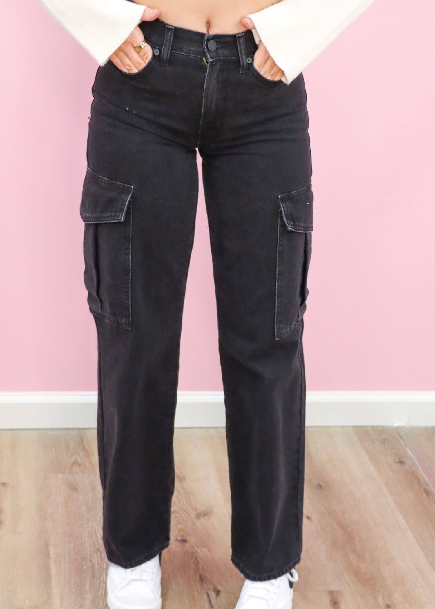 Find You Later Cargo Jeans - Black