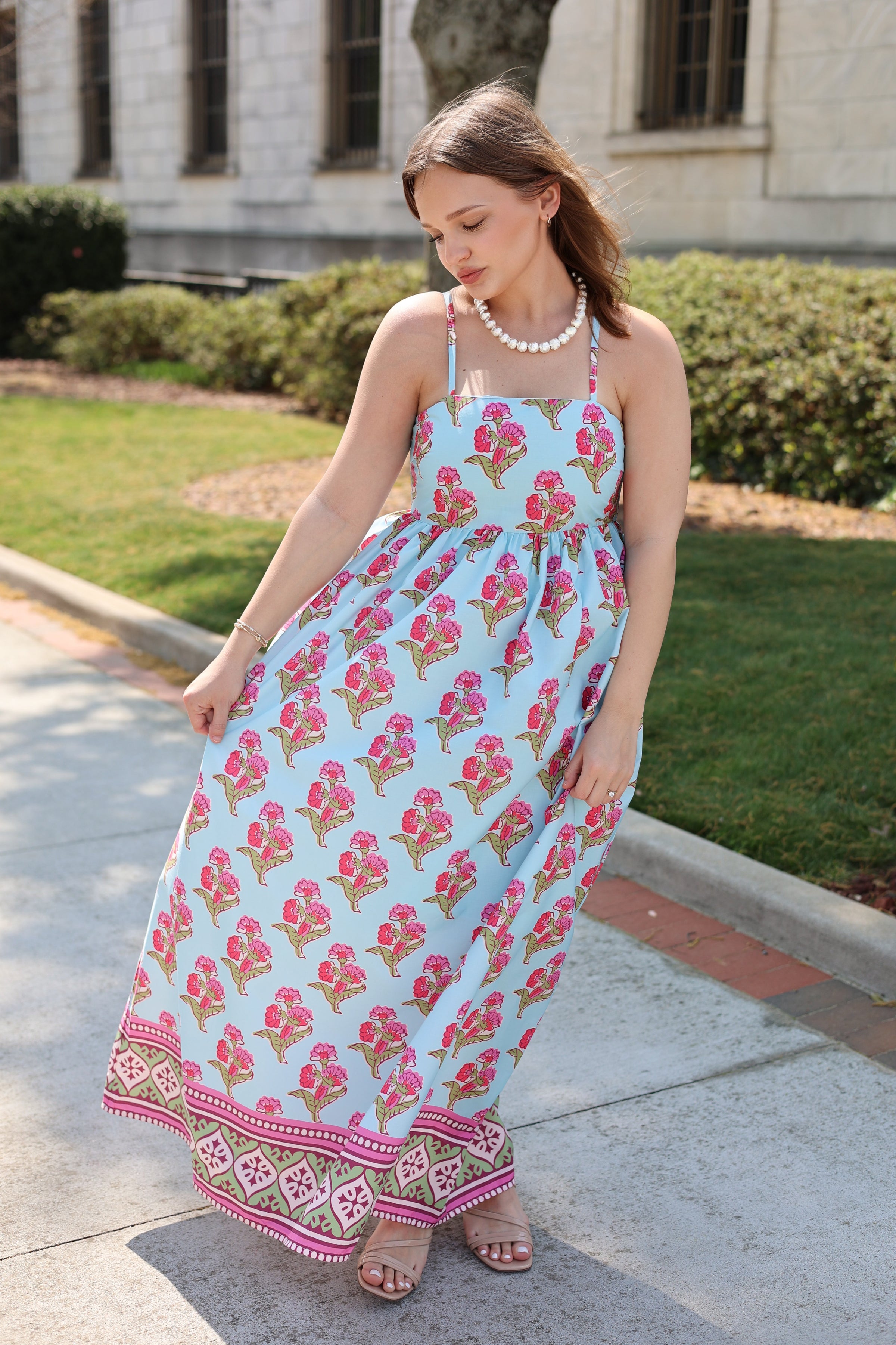 Lila Floral Midi Dress