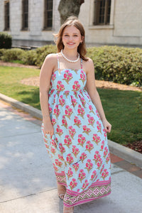 Lila Floral Midi Dress