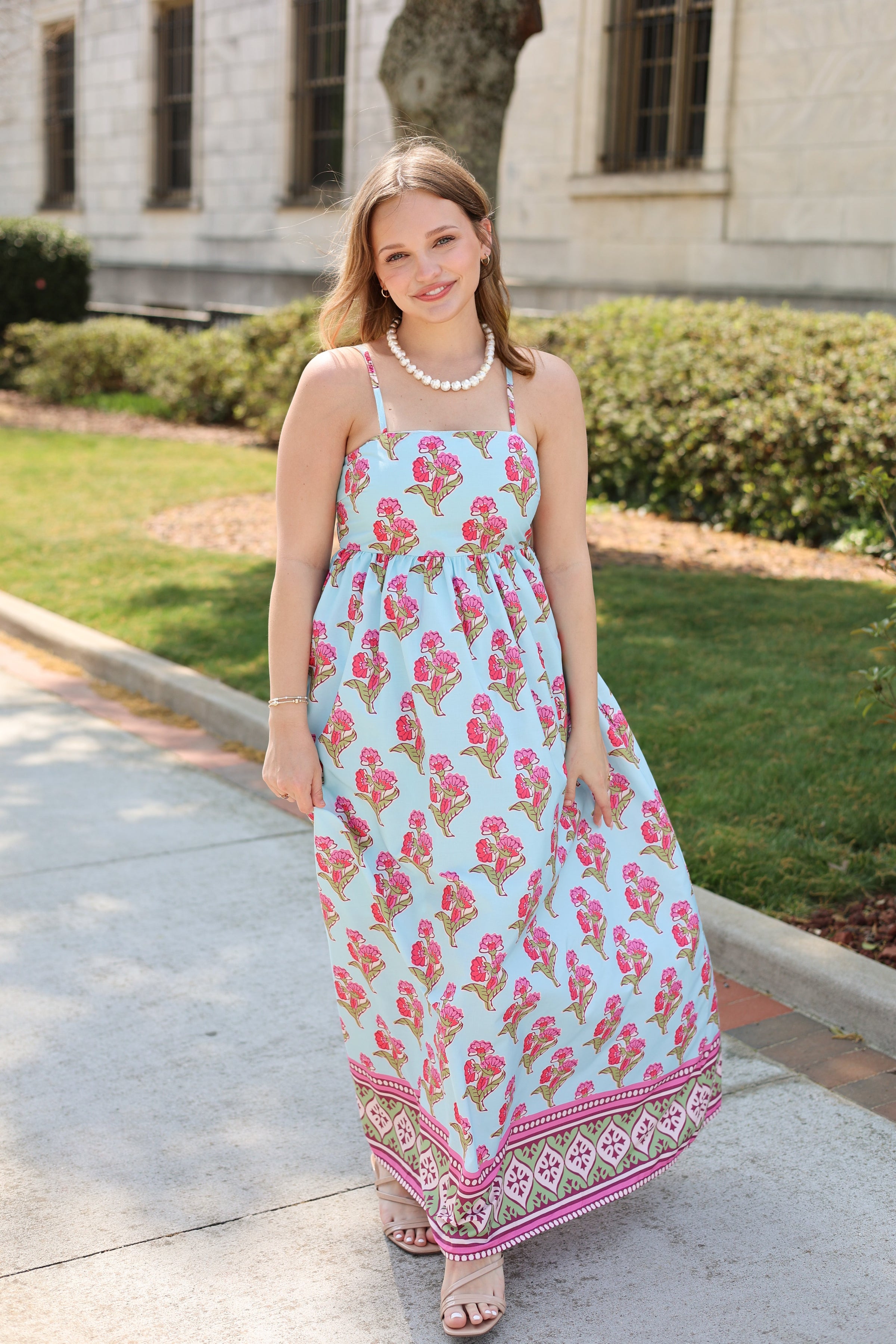 Lila Floral Midi Dress